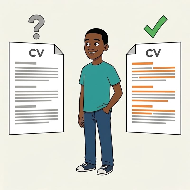 'n Algemene CV vergelyk met 'n CV wat verander is om by die werkadvertensie te pas